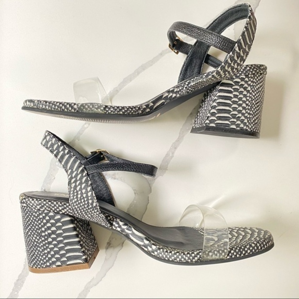 Kaanas Naples Snake Heels Bunin Strap Black/White - Picture 5 of 8